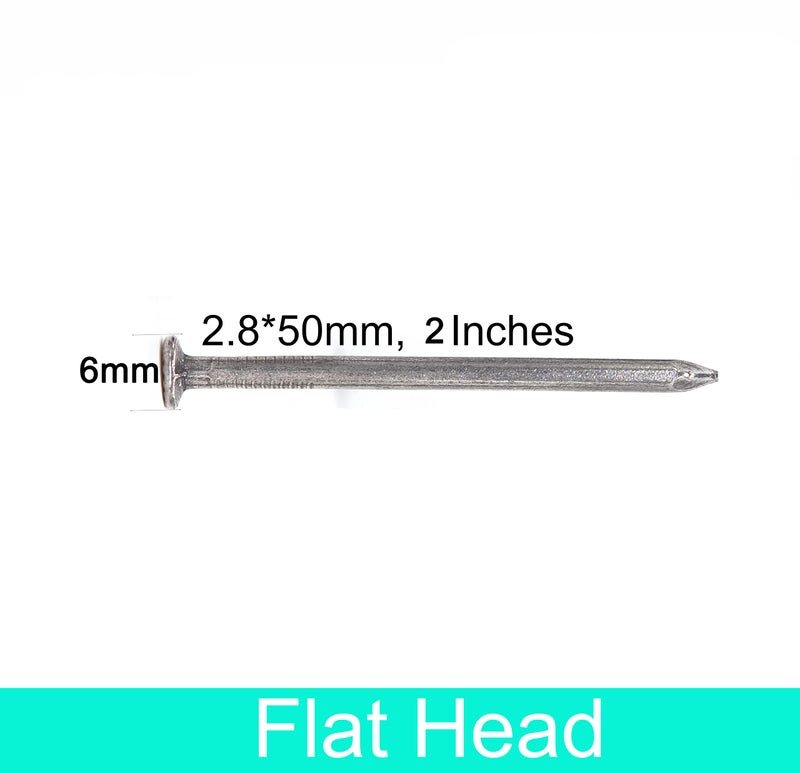 cSeao 100pcs Metal Cement Wood Sliding Nails for Wood Furniture, 50mm 2" Length, Common Nails Hanging Nails - Image 2